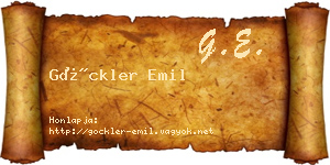 Göckler Emil névjegykártya